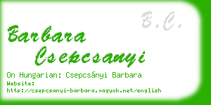 barbara csepcsanyi business card